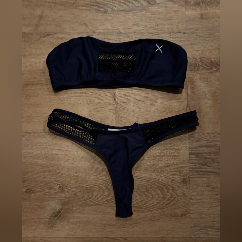 Navy blue mesh Boutine LA bikini set